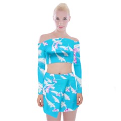 Koi Carp Scape Off Shoulder Top With Mini Skirt Set by essentialimage