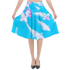 Koi Carp Scape Flared Midi Skirt by essentialimage