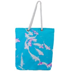 Koi Carp Scape Full Print Rope Handle Tote (large) by essentialimage