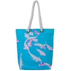 Koi Carp Scape Full Print Rope Handle Tote (small) by essentialimage