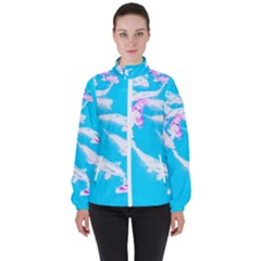 Koi Carp Scape Women s High Neck Windbreaker by essentialimage