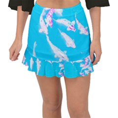 Koi Carp Scape Fishtail Mini Chiffon Skirt by essentialimage