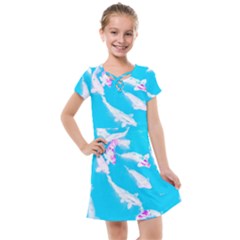 Koi Carp Scape Kids  Cross Web Dress by essentialimage