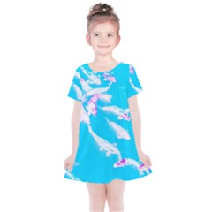 Koi Carp Scape Kids  Simple Cotton Dress by essentialimage