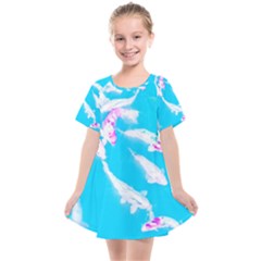 Koi Carp Scape Kids  Smock Dress by essentialimage