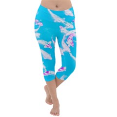 Koi Carp Scape Lightweight Velour Capri Yoga Leggings by essentialimage