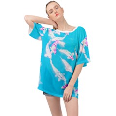 Koi Carp Scape Oversized Chiffon Top by essentialimage