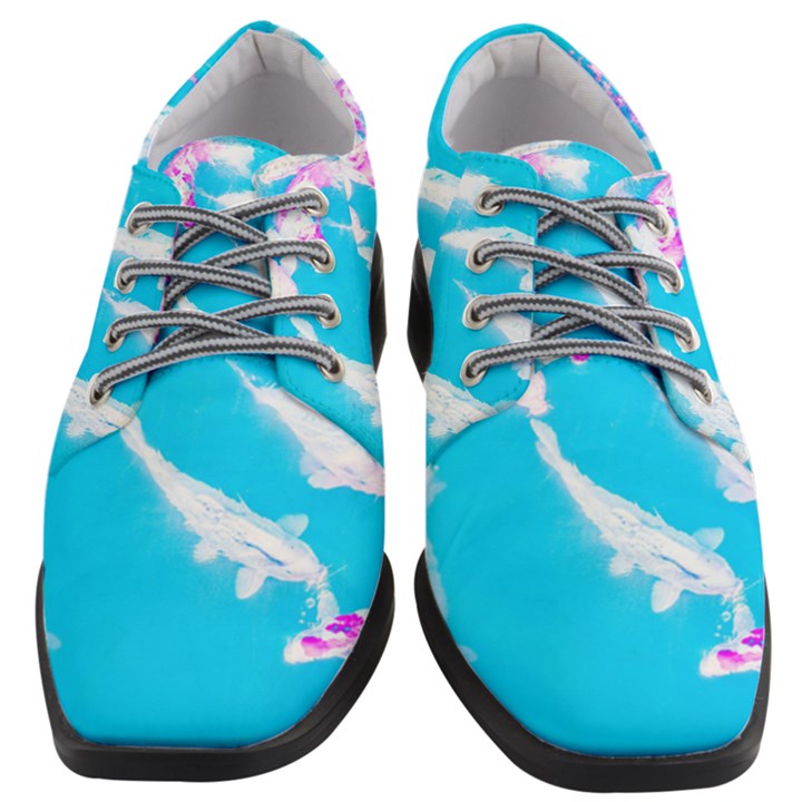 Koi Carp Scape Women Heeled Oxford Shoes