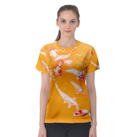 Koi Carp Scape Women s Sport Mesh Tee by essentialimage