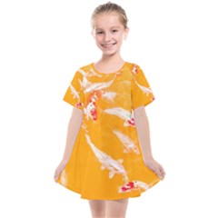 Koi Carp Scape Kids  Smock Dress by essentialimage