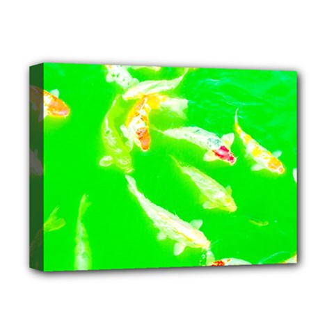 Koi Carp Scape Deluxe Canvas 16  X 12  (stretched)  by essentialimage