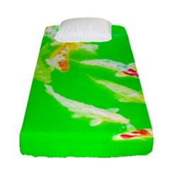 Koi Carp Scape Fitted Sheet (single Size) by essentialimage