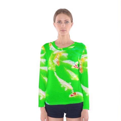 Koi Carp Scape Women s Long Sleeve Tee by essentialimage