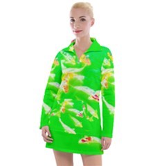 Koi Carp Scape Women s Long Sleeve Casual Dress by essentialimage