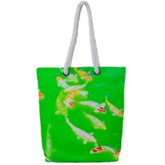 Koi Carp Scape Full Print Rope Handle Tote (small) by essentialimage