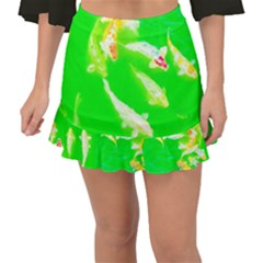 Koi Carp Scape Fishtail Mini Chiffon Skirt by essentialimage