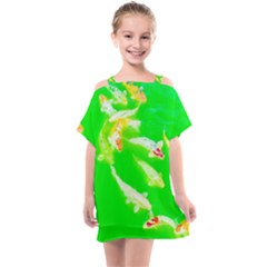 Koi Carp Scape Kids  One Piece Chiffon Dress by essentialimage