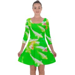 Koi Carp Scape Quarter Sleeve Skater Dress by essentialimage