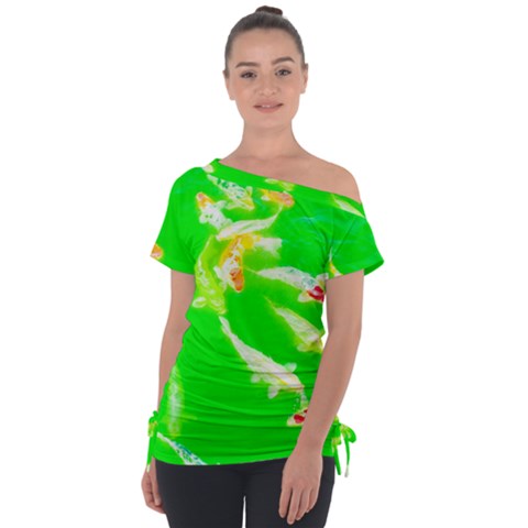 Koi Carp Scape Tie-up Tee by essentialimage