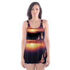 Space Star Galaxies Universe Skater Dress Swimsuit by Simbadda