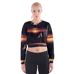 Space Star Galaxies Universe Cropped Sweatshirt by Simbadda