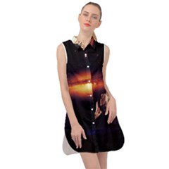 Space Star Galaxies Universe Sleeveless Shirt Dress by Simbadda