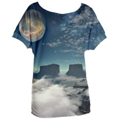 Lunar Landscape Space Mountains Women s Oversized Tee by Simbadda