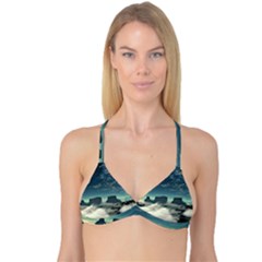 Lunar Landscape Space Mountains Reversible Tri Bikini Top by Simbadda