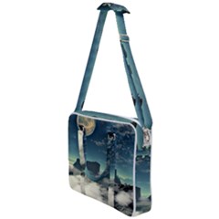 Lunar Landscape Space Mountains Cross Body Office Bag by Simbadda