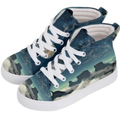 Lunar Landscape Space Mountains Kids  Hi-top Skate Sneakers by Simbadda