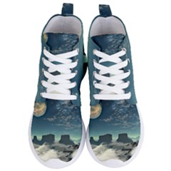 Lunar Landscape Space Mountains Women s Lightweight High Top Sneakers by Simbadda