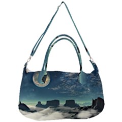 Lunar Landscape Space Mountains Removal Strap Handbag by Simbadda