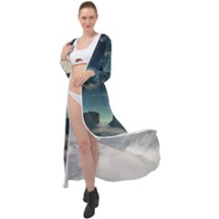 Lunar Landscape Space Mountains Maxi Chiffon Beach Wrap