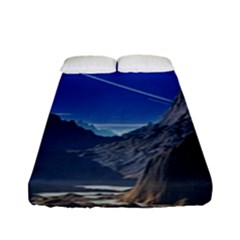 Saturn Landscape Mountains Fitted Sheet (full/ Double Size) by Simbadda