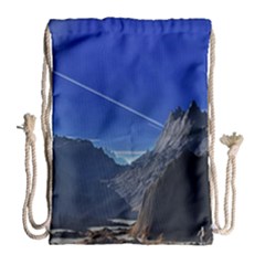 Saturn Landscape Mountains Drawstring Bag (large) by Simbadda