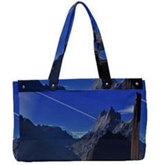 Saturn Landscape Mountains Canvas Work Bag by Simbadda