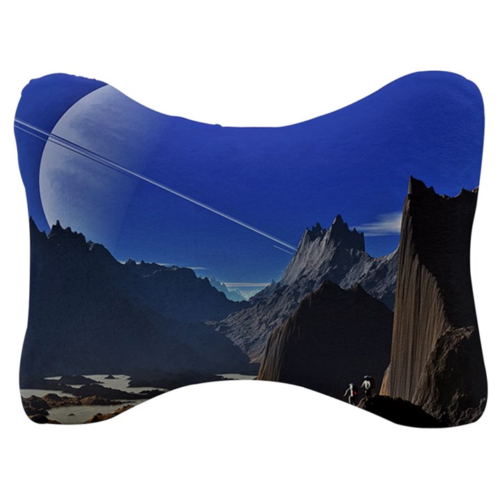 Saturn Landscape Mountains Velour Seat Head Rest Cushion