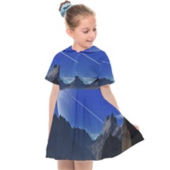 Saturn Landscape Mountains Kids  Sailor Dress