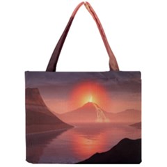 Volcano Lava Landscape Glow Lake Mini Tote Bag by Simbadda