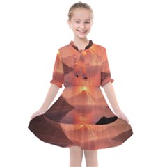 Volcano Lava Landscape Glow Lake Kids  All Frills Chiffon Dress