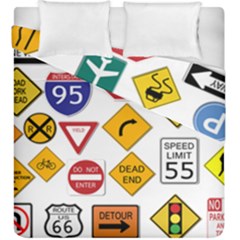 Street Signs Stop Highway Sign Duvet Cover Double Side (king Size) by Simbadda