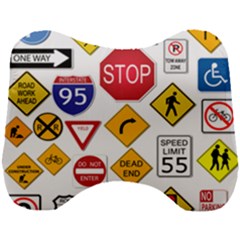 Street Signs Stop Highway Sign Head Support Cushion by Simbadda