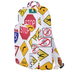 Street Signs Stop Highway Sign Double Compartment Backpack by Simbadda