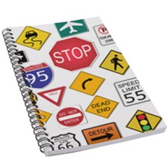 Street Signs Stop Highway Sign 5 5  X 8 5  Notebook by Simbadda