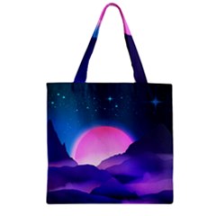 Mountain Sunrise Mountains Sunrise Zipper Grocery Tote Bag by Simbadda