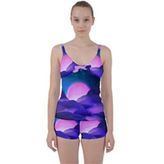 Mountain Sunrise Mountains Sunrise Tie Front Two Piece Tankini by Simbadda