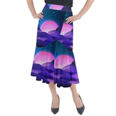 Mountain Sunrise Mountains Sunrise Midi Mermaid Skirt by Simbadda