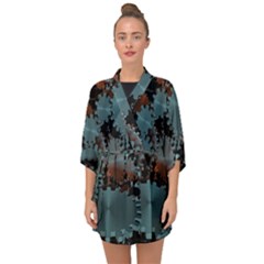 Gear Gears Technology Transmission Half Sleeve Chiffon Kimono by Simbadda