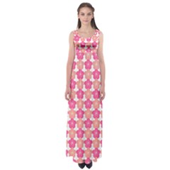 Sakura Flower Pattern Empire Waist Maxi Dress