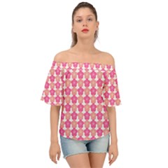 Sakura Flower Pattern Off Shoulder Short Sleeve Top by Simbadda